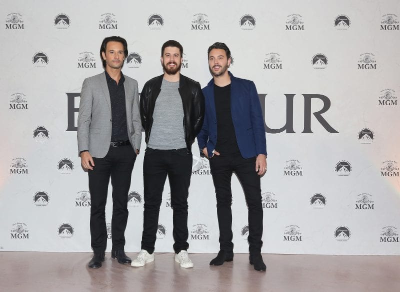 MEXICO CITY, MEXICO - AUGUST 09:  (L-R) Rodrigo Santoro, Toby Kebbell and Jack Huston attend "Ben-Hur" photocall and press conference at Four Seasons hotel on August 9, 2016 in Mexico City, Mexico.  (Photo by Victor Chavez/Getty Images for Paramount Pictures) *** Local Caption *** Rodrigo Santoro;Toby Kebbell;Jack Huston